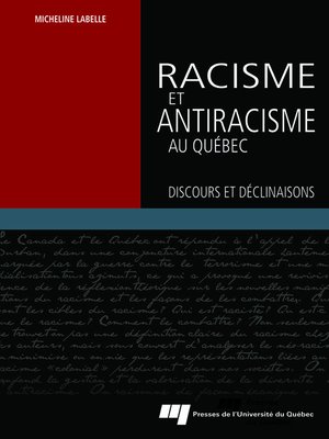 cover image of Racisme et antiracisme au Québec